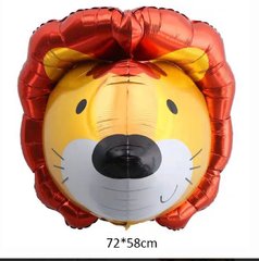 Фольгированный шар Большая фигура Голова льва 4D коричневая 72*58 см (Китай)