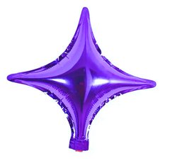 Фольгированный шар 10” Звезда 4х-конечная Фиолетовая (Китай)