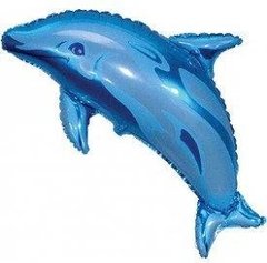 Фольгована кулька Міні фігура дельфін блакитний (Китай)