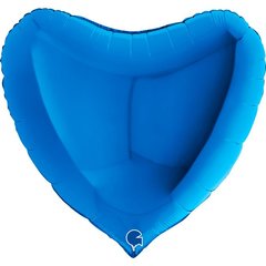 Фольгированный шар Grabo 36” Сердце Cинее