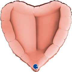Фольгированный шар Grabo 18" Сердце Розовое Золото