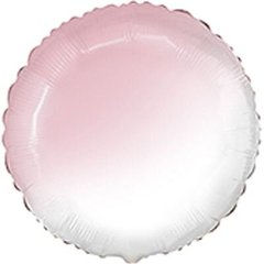 Фольгированный шар Flexmetal 32" Круг Омбре бело-розовый (baby pink)