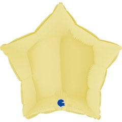 Фольгированный шар Grabo 18" Звезда макарун Желтый (Matte Yellow)