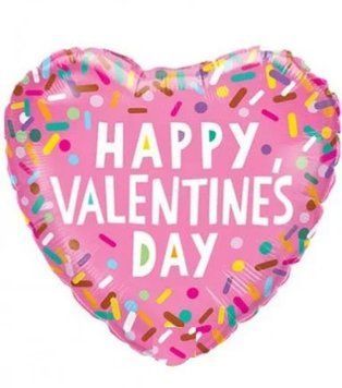 Фольгована кулька 18&rdquo; серце HAPPY VALENTINE`S DAY рожеве Китай