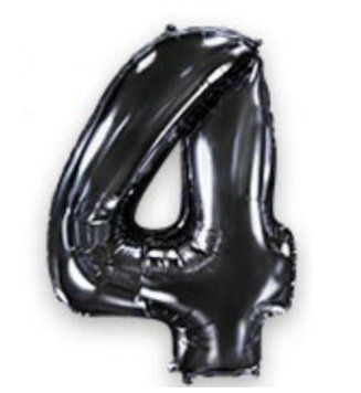 Фольгированный шар Flexmetal цифра &laquo;4&raquo; Чёрная 40"