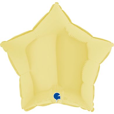 Фольгированный шар Grabo 18" Звезда макарун Желтый (Matte Yellow)