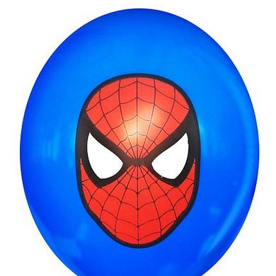 Латексный шар Belbal 12" Спайдермен / Человек Паук маска на синем (1 шт)