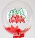 Наклейка Merry Christmas Ялинки та сніжинки на 18-20дм НР (21х25 см) + монтажка - 2