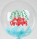 Наклейка Merry Christmas Ялинки та сніжинки на 18-20дм НР (21х25 см) + монтажка - 3