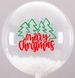 Наклейка Merry Christmas Ялинки та сніжинки на 18-20дм НР (21х25 см) + монтажка - 1