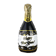 Фольгована кулька Велика фігура Нг Новорічне Шампанське 93 см (чорне) (Китай)