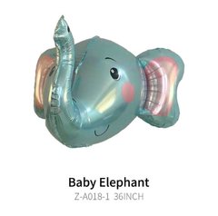 Фольгированный шар Большая фигура Голова слона 4D голубая 51*59 см (Китай)