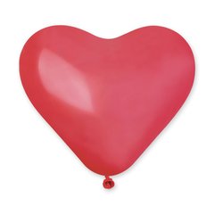 Латексный шар Gemar 10" Сердце Пастель Кристалл Красный #42 (100 шт)