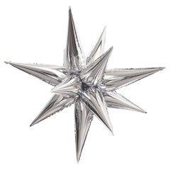 Фольгированный шар Звезда колючка серебро 65 см (Китай)