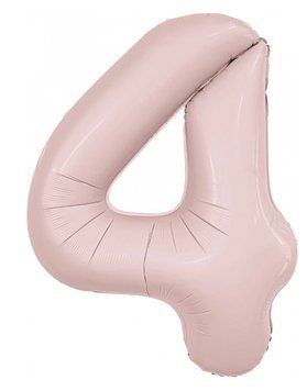 Фольгированный шар цифра &laquo;4&raquo; slim Пыльная Роза 32&rdquo; (Китай)