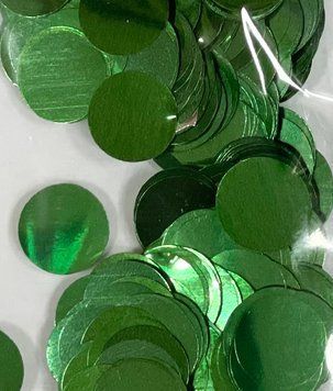 Конфетти Кружочки 23 мм Зеленый Металлик (500 г)