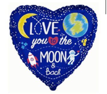 Фольгированный шарик Flexmetal сердце 18" love to the moon