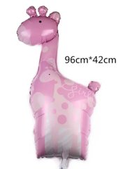 Фольгированный шар Большая фигура жираф розовый 95 см (Китай)