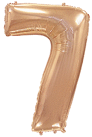 Фольгированный шар цифра &laquo;7&raquo; Rose Gold 70 см воздух (Китай)