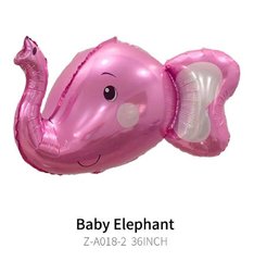 Фольгована кулька Велика фігура Голова слона 4D рожева 51*59 см (Китай)