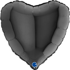 Фольгированный шар Grabo 18" Сердце Чёрное