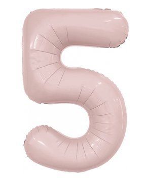 Фольгированный шар цифра &laquo;5&raquo; slim Пыльная Роза 32&rdquo; (Китай)