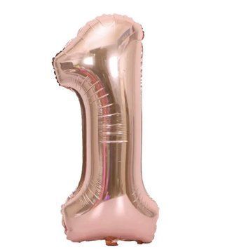 Фольгированный шар цифра &laquo;1&raquo; Rose Gold 76 см Под гелий в уп. (Китай)