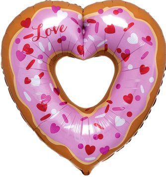 Фольгована кулька Anagram Велика фігура Пончик серце love 66 cm