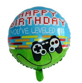 Фольгована кулька 18" круг Happy Birthday джойстик Китай