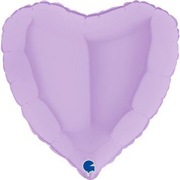Фольгована кулька Grabo 18" Серце макарун Ліловий (Matte Lilac) уп