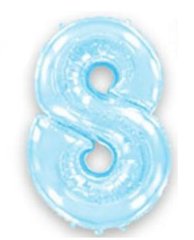 Фольгированный шар Flexmetal цифра «8» Голубой 40"