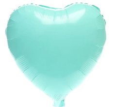 Фольгированный шар 18” Сердце макарун Бирюзовый (Китай)