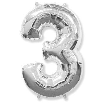 Фольгована кулька Flexmetal цифра &laquo;3&raquo; Срібло 40"