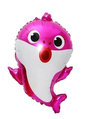 Фольгированный шар Большая фигура Baby Shark акуленок розовый (Китай)