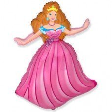 Фольгована кулька Flexmetal Велика фігура Принцеса рожева