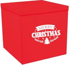 Наклейка Merry Christmas ёлки и рога на коробку НГ (30х42 см) + монтажка