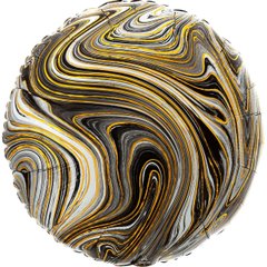 Фольгована кулька Anagram 18" круг агат чорний black marble