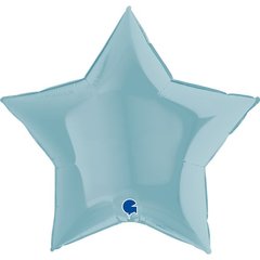 Фольгированный шар Grabo 36” Звезда Пастель Голубая
