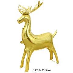 Фольгированный Шар Стоячая фигура Олень золотой стоячий 4д 112*83 см (Китай)