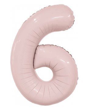 Фольгированный шар цифра &laquo;6&raquo; slim Пыльная Роза 32&rdquo; (Китай)