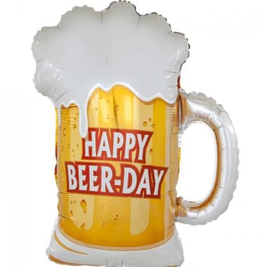 Фольгированный шар Flexmetal Большая фигура happy beer-day кружка пивная