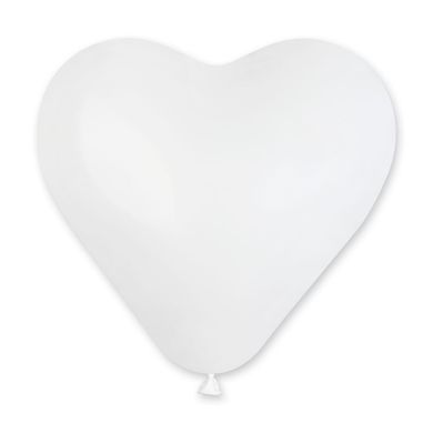 Латексна кулька Gemar 10" Серце Пастель Білий #01 (100 шт)