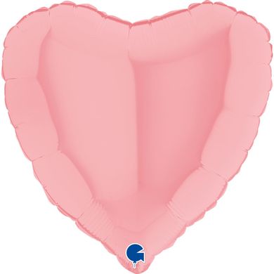 Фольгована кулька Grabo 18" Серце макарун Рожевий (Matte Pink)