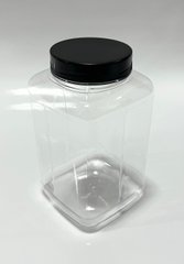 Тубус пластиковый с черной крышкой 1л , 16x9 см