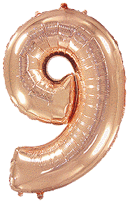 Фольгированный шар цифра &laquo;9&raquo; Rose Gold 70 см воздух (Китай)