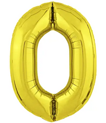 Фольгированный шар Flexmetal Slim цифра «0» Золото 40"