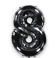 Фольгированный шар Flexmetal цифра «8» Чёрная 40"