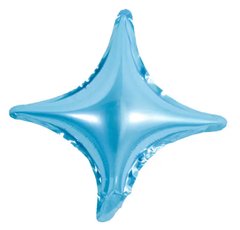 Фольгированный шар 10” Звезда 4х-конечная Голубая (Китай)