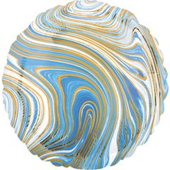 Фольгированный шар Anagram 18" круг агат голубой blue marble