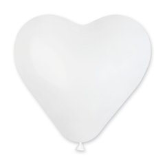 Латексный шар Gemar 6" Сердце Пастель Белый #01 (100 шт)